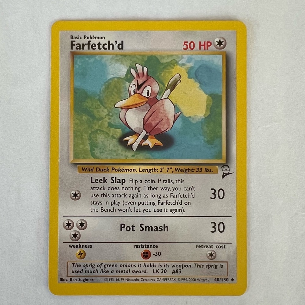 Vintage Pokemon Farfetch’d Series Two Playing Card